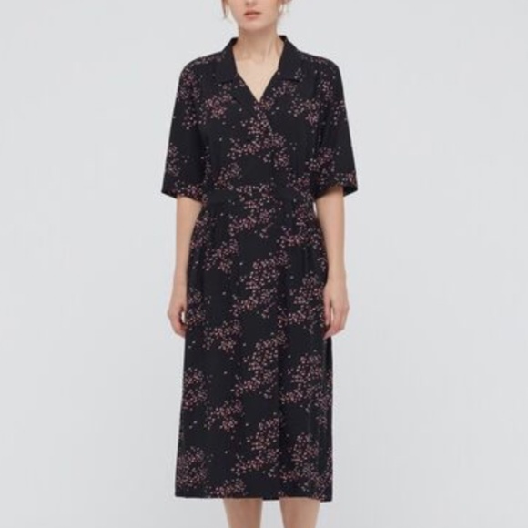 Uniqlo black and dainty pink flamingos skirt and blouse coordinated set NWT - Picture 1 of 15
